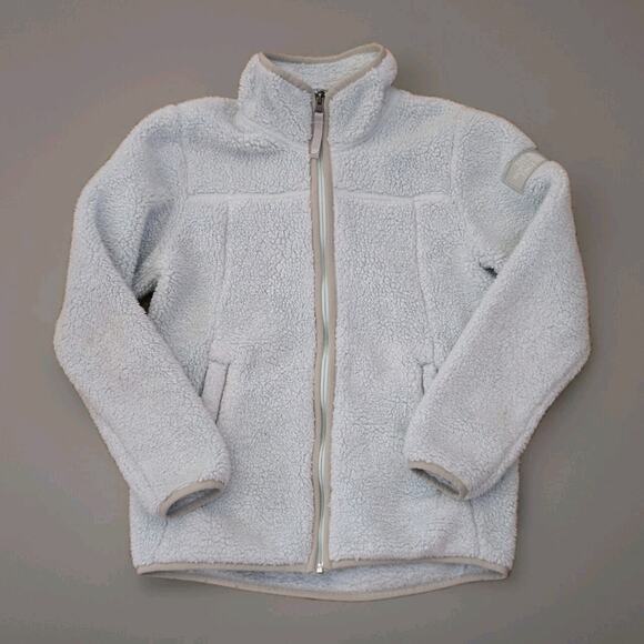 The North Face Jacket Girl's Size 10-12 Light Blue Fleece Full Zip - Picture 1 of 7